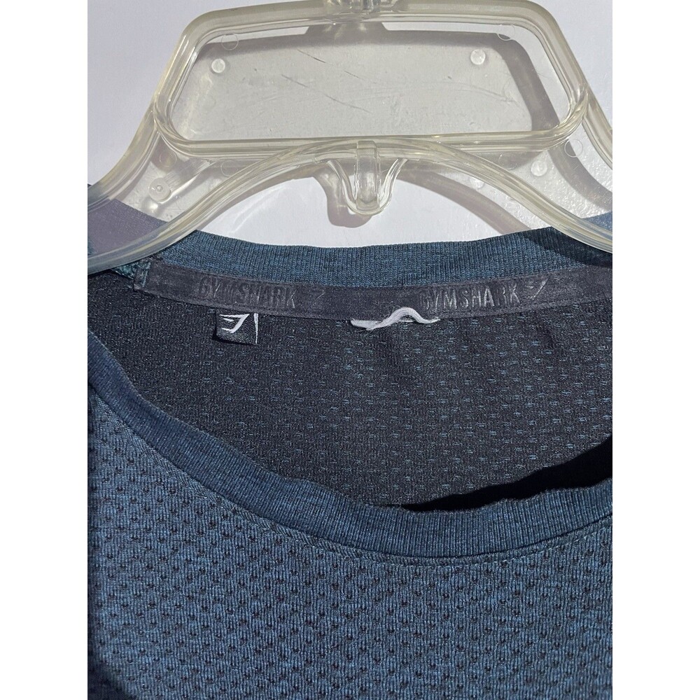 Gymshark Shirt Mens L-XL? Blue Phantom Seamless David Laid Athletic Chest Day - Picture 3 of 8